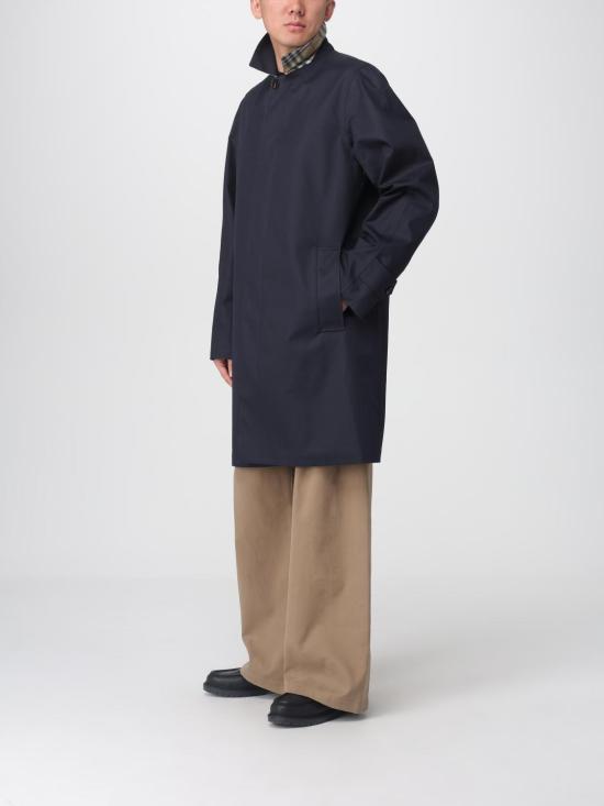 25FW 버버리 미드 렝스 본딩 개버딘 카 코트 8110980 Navy - BURBERRY