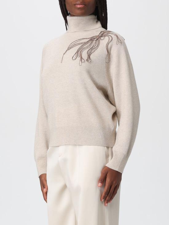 25FW 브루넬로 쿠치넬리 터틀넥 M12218903 C9731 Beige - BRUNELLO CUCINELLI