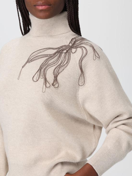 25FW 브루넬로 쿠치넬리 터틀넥 M12218903 C9731 Beige - BRUNELLO CUCINELLI