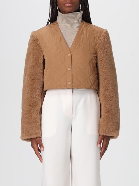 25FW 막스마라 산토스 테디 크롭 자켓 2521036012600 001 Beige - MAX MARA