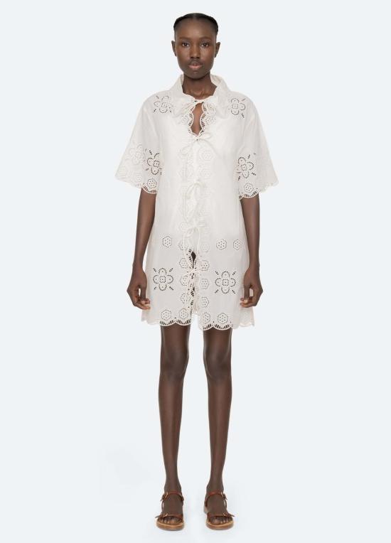  씨뉴욕 비치용품 시 니 바베트 커버업 화이트 - SEA NY