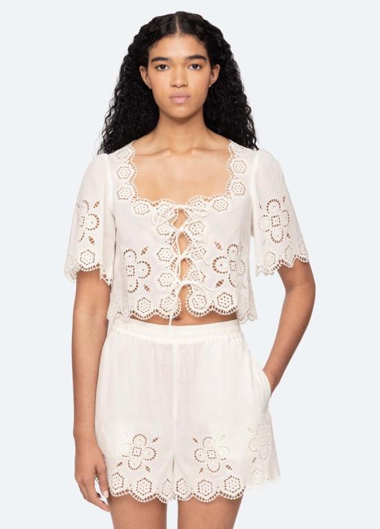  씨뉴욕 블라우스 시 니 바베트 탑 화이트