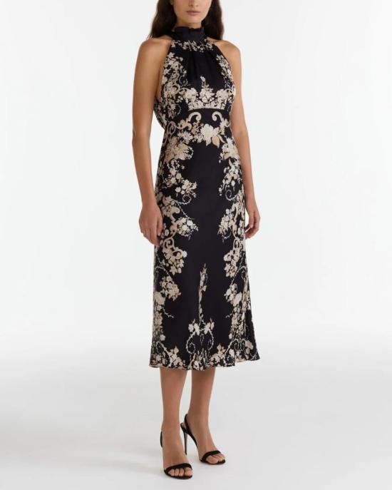  살로니 미디 원피스 Saloni Michelle 미디 C 드레스 Nerine Noir - SALONI