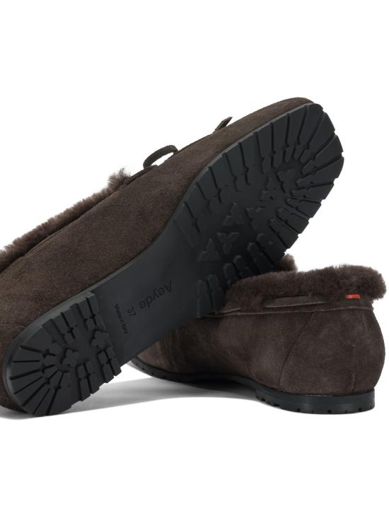 26FW 에이드 로퍼 JASPERCOW SUEDE LEATHER SHEARLINGMOKA Brown - AEYDE