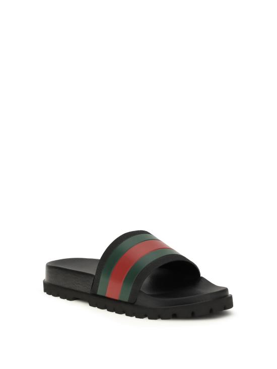 26FW 구찌 웹 러버 슬라이드 샌들 429469GIB10 1098 - GUCCI