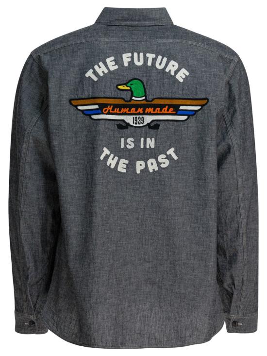 25FW 휴먼메이드 긴팔 셔츠 HM30SH003BLACK GREY - HUMANMADE