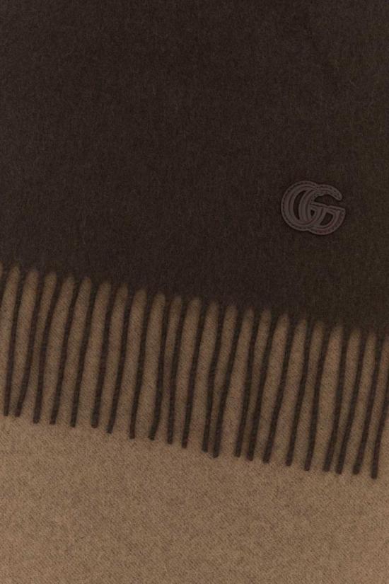 25FW 구찌 캐시미어 패치 스카프 8365594GABX 9764 BROWN - GUCCI