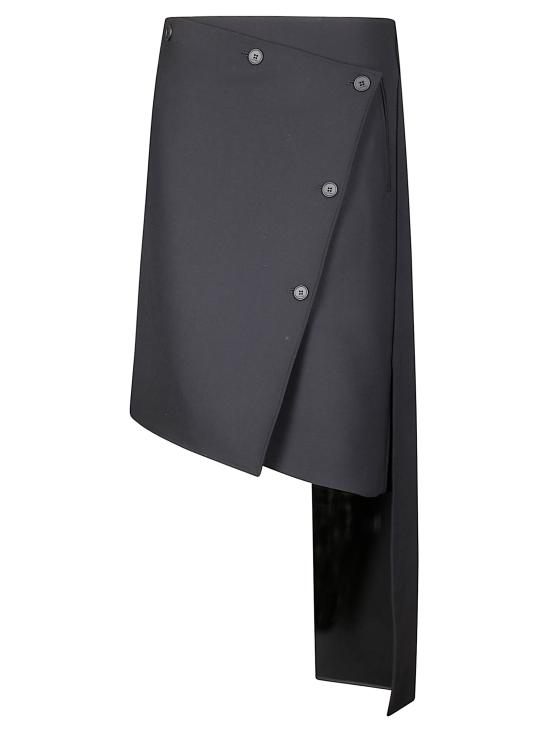 25FW 쿠레쥬 미디 스커트 425CJU317PL0170 9999 BLACK