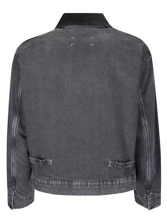 25FW 마르지엘라 리브드 칼라 데님 자켓 리브드 칼라 데님  S50AM0650M30040 961 Washed black - MAISON MARGIELA