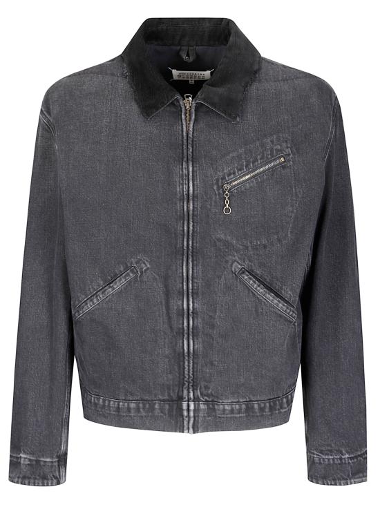 25FW 마르지엘라 리브드 칼라 데님 자켓 리브드 칼라 데님  S50AM0650M30040 961 Washed black