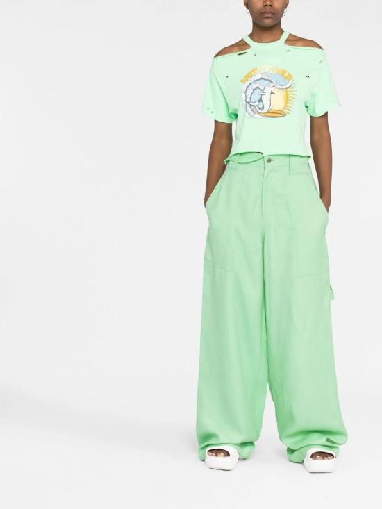  스텔라 맥카트니 스트레이트 팬츠 6400853Bu382 3090 FLUO MINT - STELLA MCCARTNEY