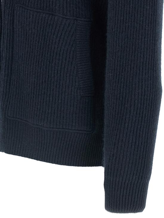 25FW 브루넬로 쿠치넬리 립드 니트 집 후드 스웨터 M22704806GCW425 Blue - BRUNELLO CUCINELLI