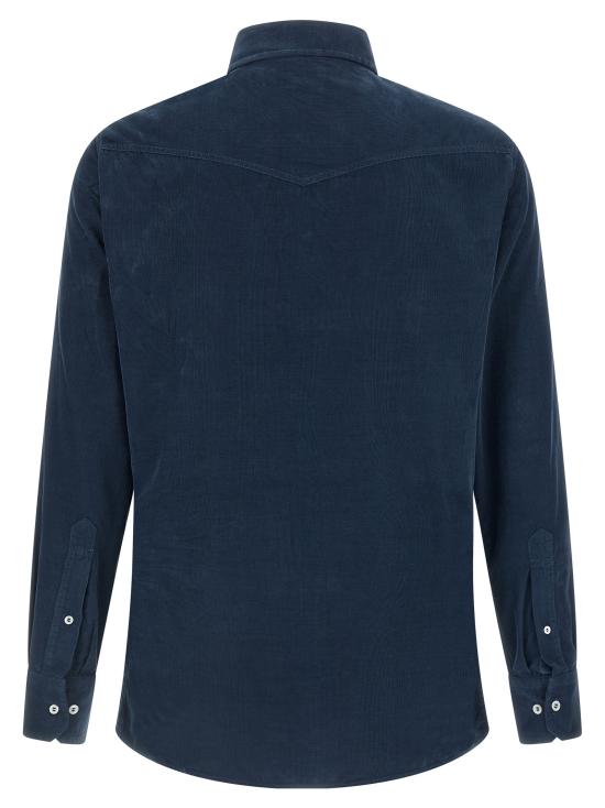 25FW 브루넬로 쿠치넬리 긴팔 셔츠 ML6884008C7057 Blue - BRUNELLO CUCINELLI