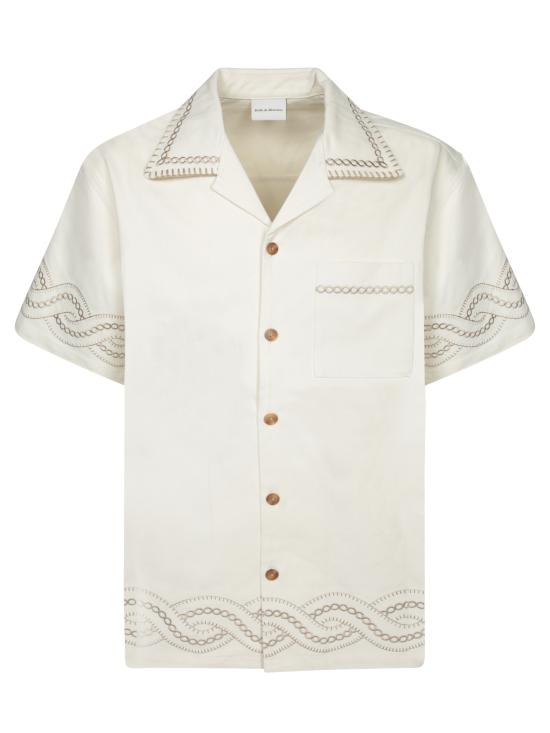 26FW 드롤드무슈 반팔 셔츠 HSH227 CO215 CM White