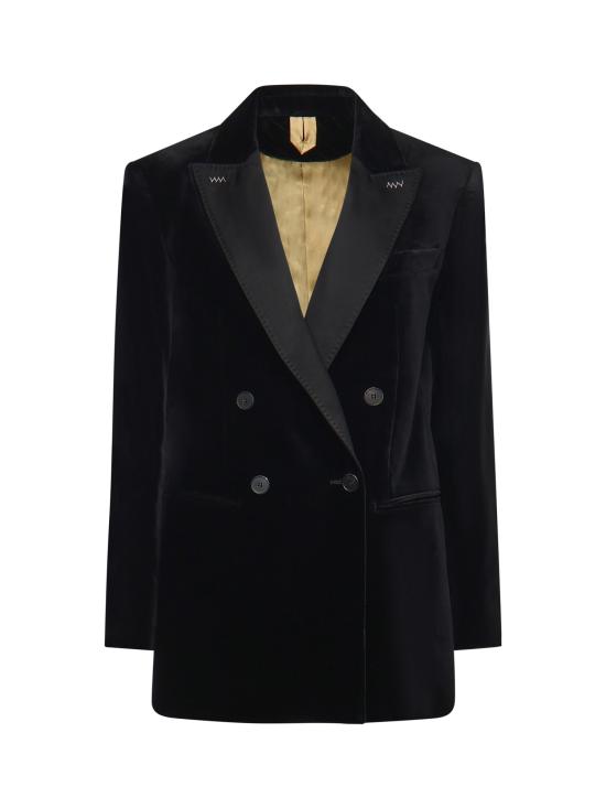 25FW 막스마라 벨벳 더블 브레스터드 블레이저 2521046181600 007 Black