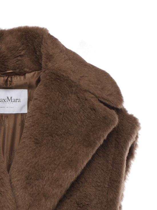 25FW 막스마라 테디 알파카 울 더블브레스트 베스트 2521276253600 004 Brown - MAX MARA