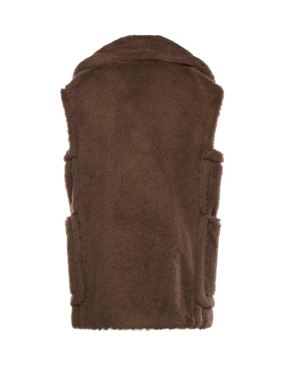 25FW 막스마라 테디 알파카 울 더블브레스트 베스트 2521276253600 004 Brown - MAX MARA