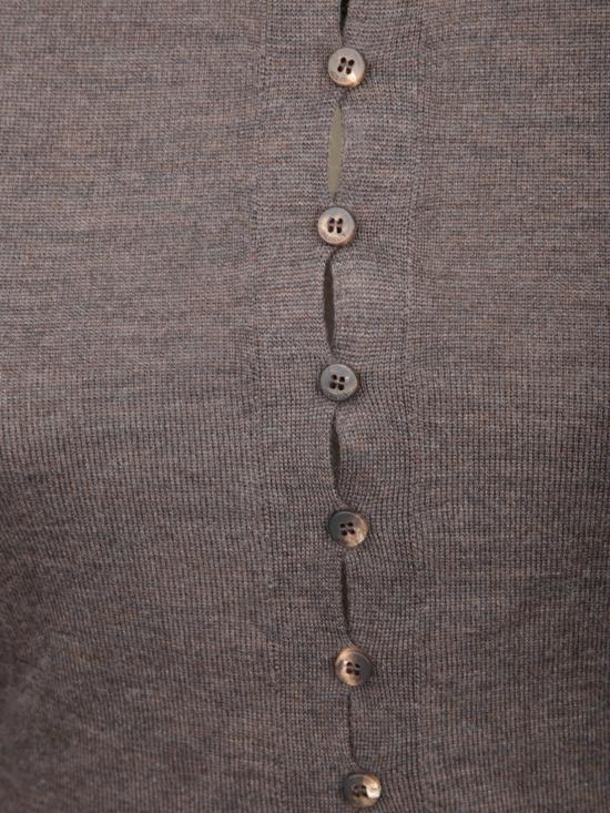 26FW 자크뮈스 메리노 롱 슬리브 폴로 셔츠 POW00806 AK00145 880 Brown - JACQUEMUS