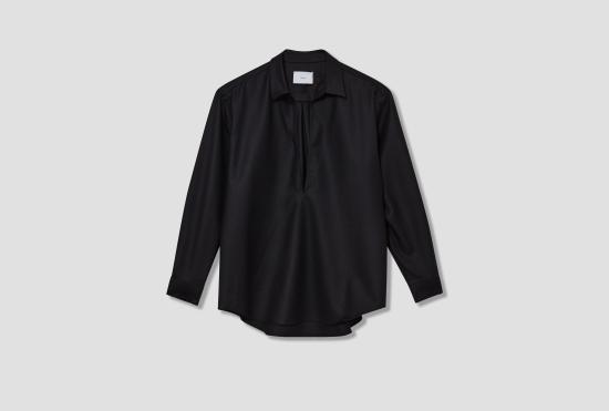 25FW SSSTEIN 셔츠 울 플란넬 오버사이즈 스키퍼  ST.1324 블랙