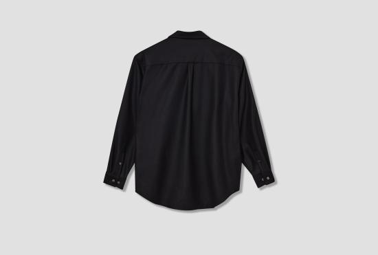 25FW SSSTEIN 셔츠 울 플란넬 오버사이즈 스키퍼  ST.1324 블랙 - OTHER BRANDS