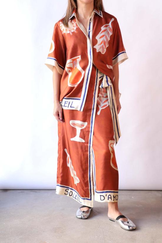  알레메 탑 AlÉmais Soleil D' Amour 실크 셔츠 - ALEMAIS