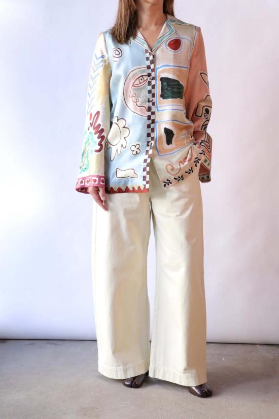  알레메 탑 알에메 미셸 실크 셔츠 - ALEMAIS