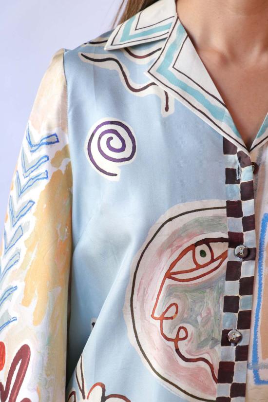  알레메 탑 알에메 미셸 실크 셔츠 - ALEMAIS