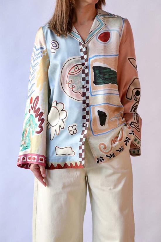  알레메 탑 알에메 미셸 실크 셔츠