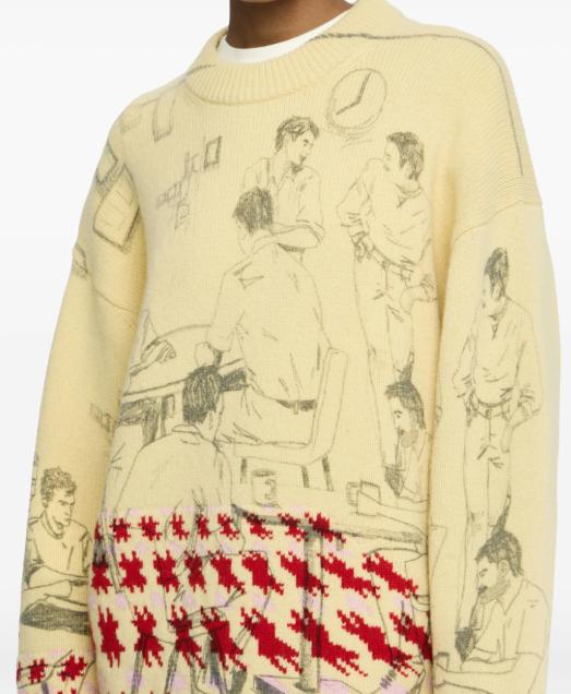 25FW JW앤더슨 긴팔 티셔츠 KW1492YN0373 215 BUTTERMILK - JW ANDERSON