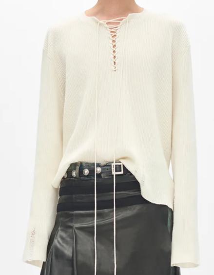 25FW 앤 드뮐미스터 스웨터 B0013522KN080 002 NATURAL WHITE - ANN DEMEULEMEESTER