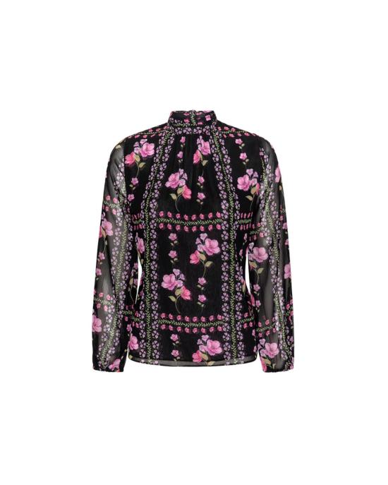  미사 로스엔젤레스 블라우스 미사 로스앤젤레스 루루 탑 미드나잇 래티스 쉬폰