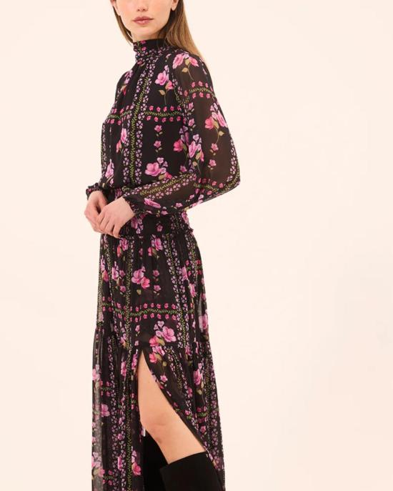  미사 로스엔젤레스 블라우스 미사 로스앤젤레스 루루 탑 미드나잇 래티스 쉬폰 - MISA LOS ANGELES