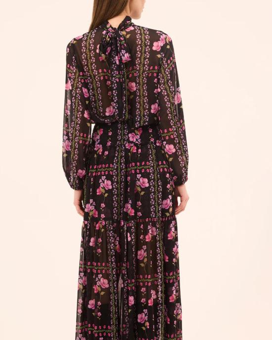  미사 로스엔젤레스 블라우스 미사 로스앤젤레스 루루 탑 미드나잇 래티스 쉬폰 - MISA LOS ANGELES