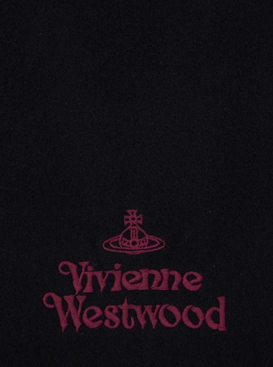 25FW 비비안웨스트우드 자수 로고 머플러 81030007W00Q7AABN401 Black - VIVIENNE WESTWOOD