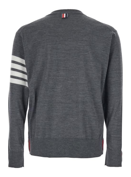 26SS 톰브라운 사선완장 메리노 울 니트 MKA002AY1014038 Grey - THOM BROWNE