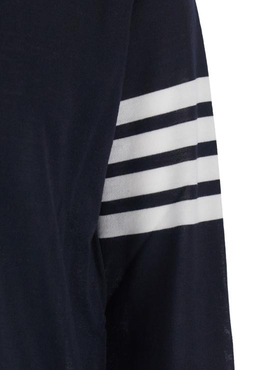 26FW 톰브라운 사선완장 메리노 울 니트 MKA002AY1014415 Blu - THOM BROWNE