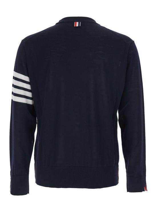 26FW 톰브라운 사선완장 메리노 울 니트 MKA002AY1014415 Blu - THOM BROWNE