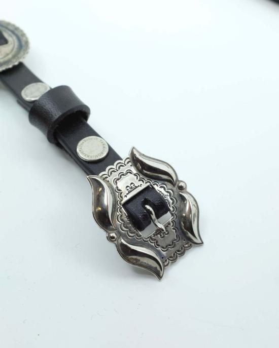  타카히로미야시타 더 솔로이스트 가죽 벨트 . 블랙 레더 콘초 모자 - TAKAHIROMIYASHITA THE SOLOIST.