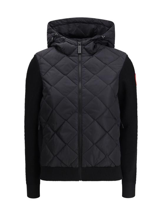 26FW 캐나다구스 하이브리지 휴론 퀼티드 니트 후드 6800L 9061 BLACK