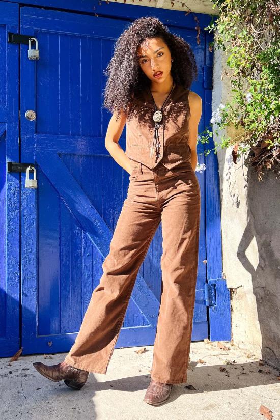  리바이스 데님 팬츠 립케이지 와이드 레그 브레이디드 진 카라페