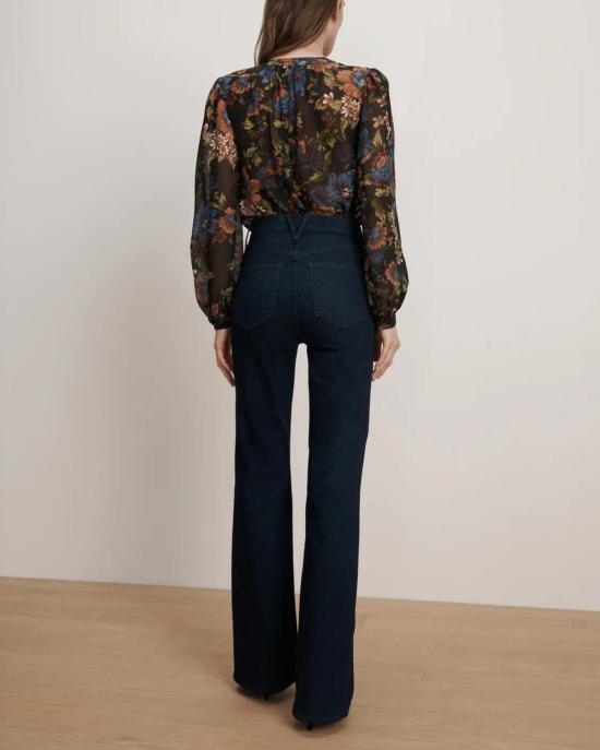  베로니카비어드 데님 팬츠 베로니카 비어드 크로스비 하이라이즈 와이드 레그 진 인디고 린스 - VERONICA BEARD