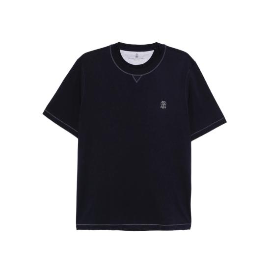 26SS 브루넬로 쿠치넬리 반팔 티셔츠 M0B131328G CW369 BLUE