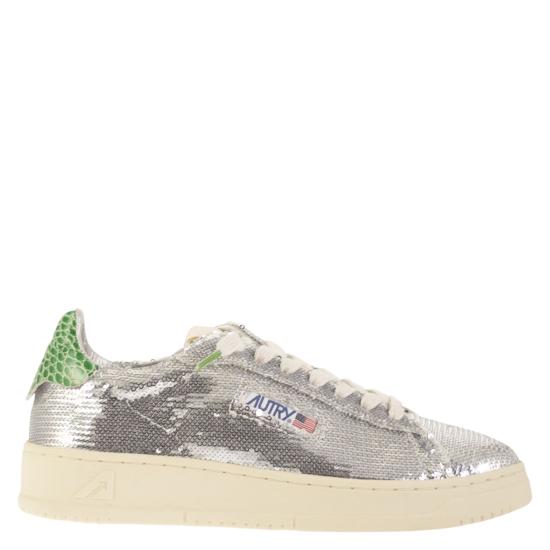25FW 오트리 달라스 로우 고트스킨 스니커즈 ADLW SILVER GREEN