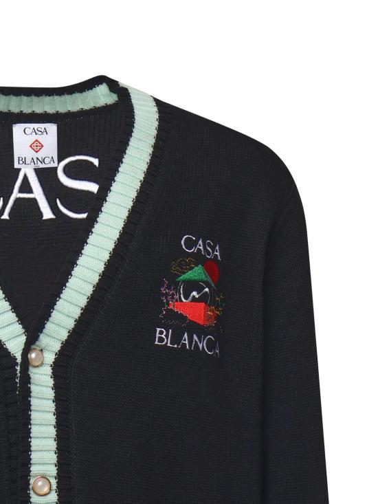 25FW 카사블랑카 스웨터 MPF25KW100101 Black - CASABLANCA