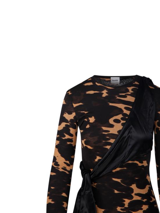 25FW 나누슈카 롱 원피스 NW25FWDR21477 MIDNIGHT MOCHA APRICOT BLACK - NANUSHKA