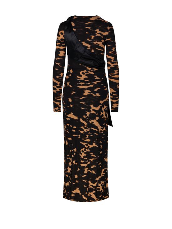 25FW 나누슈카 롱 원피스 NW25FWDR21477 MIDNIGHT MOCHA APRICOT BLACK - NANUSHKA