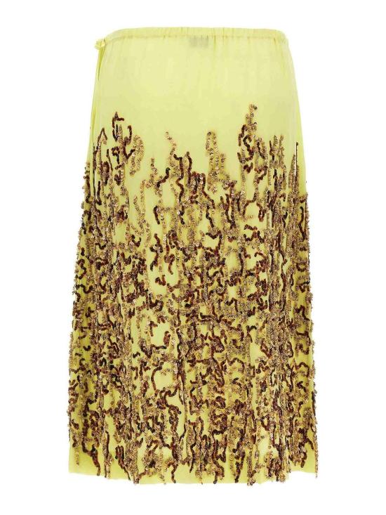 26SS 드리스 반 노튼 미디 스커트 2510108371486200 Yellow - DRIES VAN NOTEN