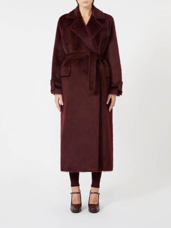  막스마라 Albata 알파카 울 코트 2521016373600003 Dark Red - MAX MARA