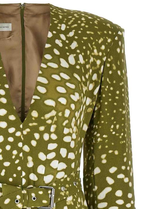 26SS 드리스 반 노튼 미디 스커트 2510110031013600 Green - DRIES VAN NOTEN