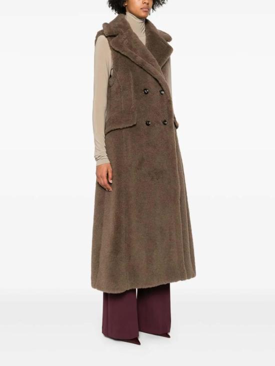26FW 막스마라 알파카 울 테디 롱 베스트 2521276223600004 Brown - MAX MARA